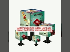 Ukuran yang dapat disesuaikan Indoor LED Cube Display Sempurna untuk iklan toko