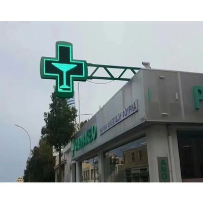 IP65 Outdoor P10 Led Apotek Cross Display Led Billboard Sign Full Color