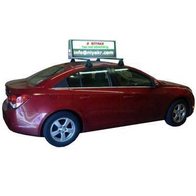 Full Color Outdoor atap dipasang led layar untuk mobil Top Customized Size