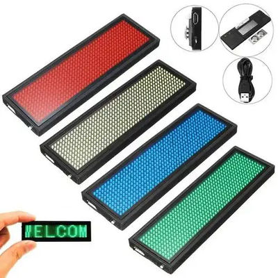 Disesuaikan Led Scrolling Name Badge, 12x48 Pixel Led Name Tag Untuk Acara